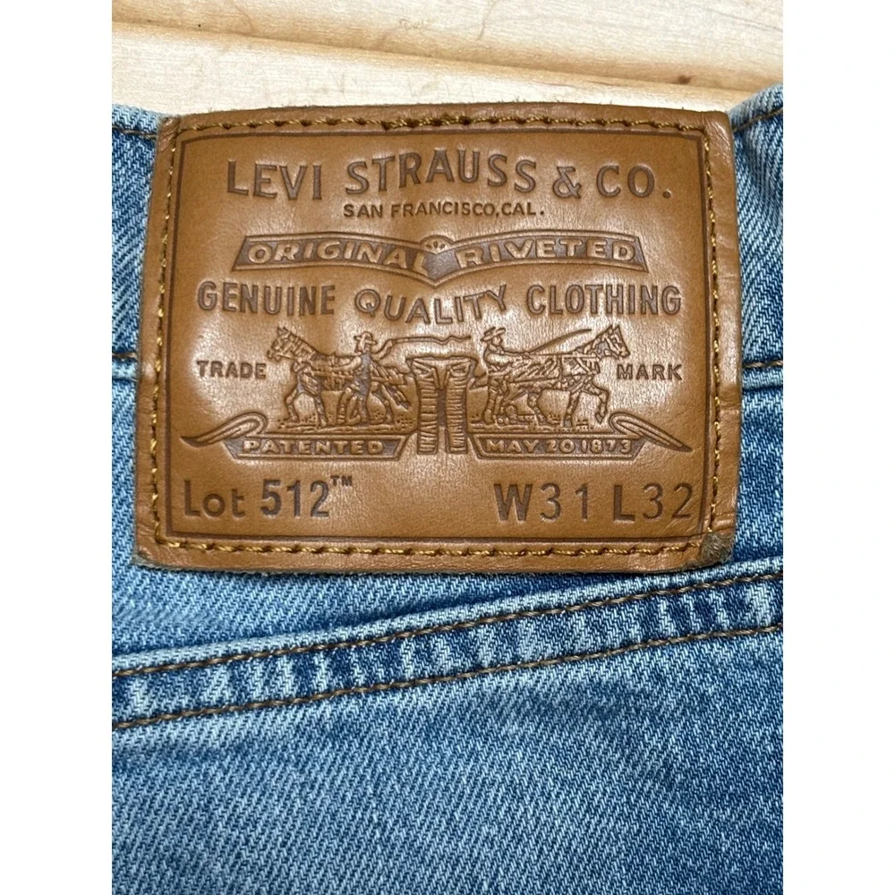 Levi's 512 Slim Taper Jeans Mens 31x29 (Tag 31x32) Blue Premium Denim